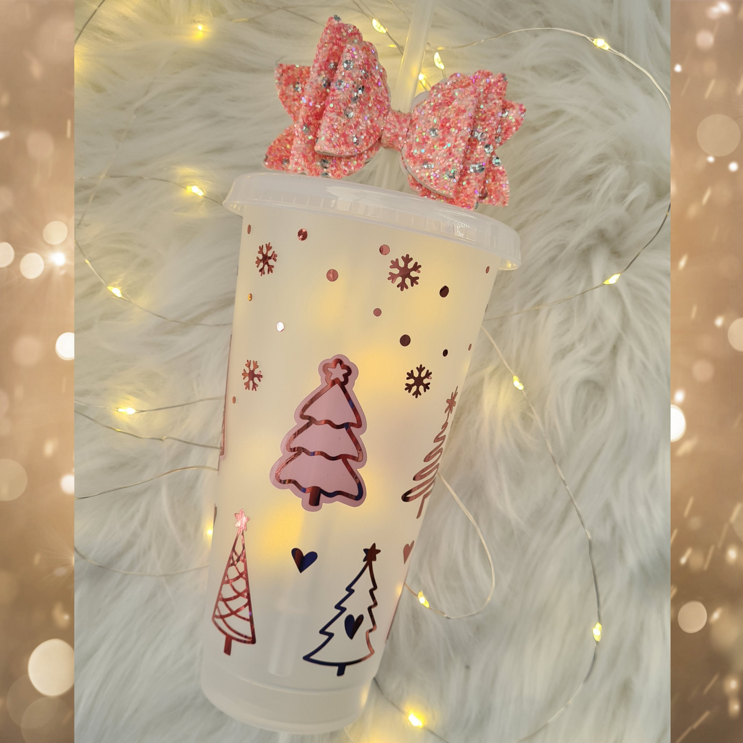 Pink Christmas Tree 24oz Cold Cup