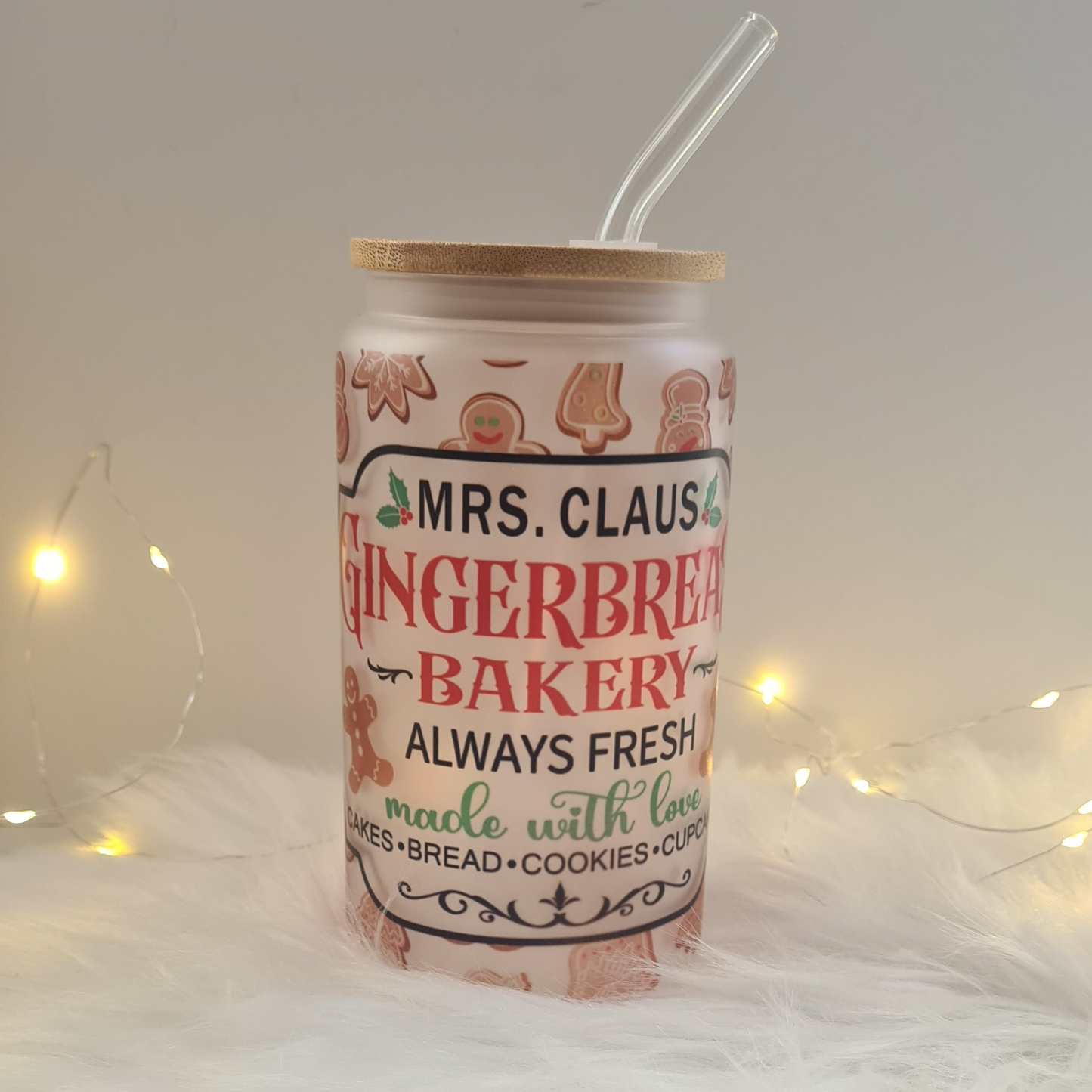 Gingerbread Bakery 16oz Glass Can